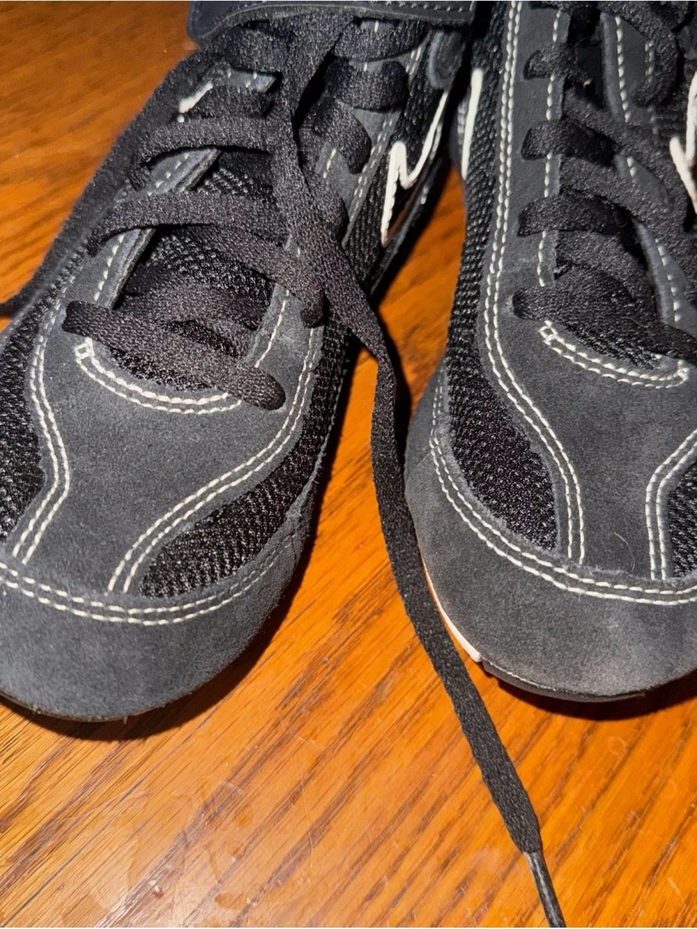 Nike Kids Black High-Top Sneakers with White Swoosh